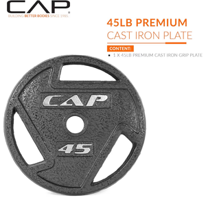 lot 18820 image: CAP Barbell 2-Inch Olympic Weight Plate 2-45lb plates - Retail $120