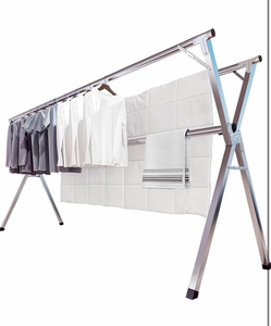 lot 18853 image: 79 Inches Clothes Drying Rack, Drying Rack Clothing Folding Indoor Outdoor, Heavy Duty Stainless Steel Laundry Rack, Foldable Portable Large Clothes Rack Garment Rack with 20 Windproof Hooks - Retail $52