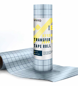 lot 18769 image: VViViD Vinyl Transfer Tape Roll Clear with Blue Alignment Grid Application Tape for Signs Crafts Decals Medium Tack (12in x 150ft) - Retail $40