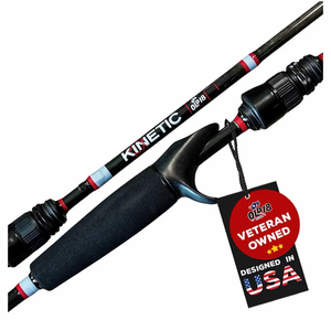 lot 18772 image: Old 18 Kinetic Rod - 30-Ton Carbon, Enhanced Sensitivity for Precision Strikes, Coated Stainless Guides, Ideal for Freshwater and Inshore Species - Split Grip for Comfort - Retail $99