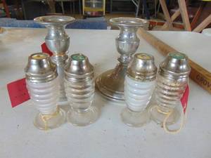 lot 4333 image: Candlesticks and Salt and Peppers