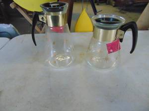 lot 4373 image: Pair of Pyrex Carafes