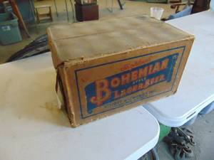 lot 4464 image: Bohemian Lager Beer Crate (cardboard) with 24 Labeled Bottles