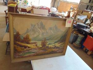 lot 4479 image: Vintage Painting signed - Oil on Canvas