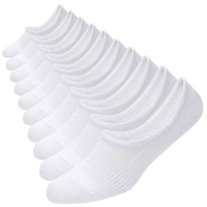 lot 5 image: WANDER No Show Socks 9 Pack Cotton Non Slip Low Cut Invisible Loafer Socks Men&Women Boat Liner(9 Pairs White, Sock Size9-11) - Retail $19