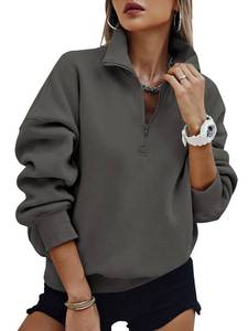 lot 264 image: PRETTYGARDEN Womens Half Zip Oversized Sweatshirts Fleece Hoodies 2026 Trendy Long Sleeve Pullover Tops Y2k Fall Travel Outfits (Dark Grey,XL) - Retail $39