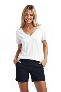 lot 276 image: Hybrid & Company Womens Relaxed Comfy Breathable Stretch Walking Shorts with Pockets BW31201NW Navy 7 - Retail $25