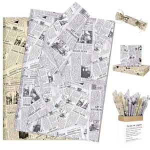 lot 282 image: Larcenciel 100 Sheet Vintage Newspaper Tissue Paper, Old News Print Gift Wrapping Tissue Paper for Gift Bags Packaging, Black Beige Art Tissue for Wedding Birthday Party Holiday Decor Craft, 20x14inch - Retail $10