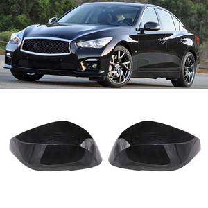 lot 292 image: KYYET Pair Gloss Black Door Wing Mirror Cover Caps Compatible with Infiniti Q50 2014-2021 QX30 Q60 Q70 - Retail $55