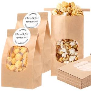 lot 296 image: Funnymoom 48 Pcs Wedding Thanks for Poppin by to Celebrate Paper Popcorn Bags for Party with 48 Round Popcorn Stickers Engaged Container Wedding Bags Bridal Shower - Retail $19