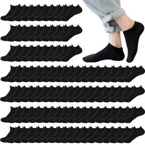 lot 312 image: Looknniy 24 Pairs Low Cut Ankle Socks for Women Men Thin Breathable Casual No Show Athletic Socks Bulk Black - Retail $13