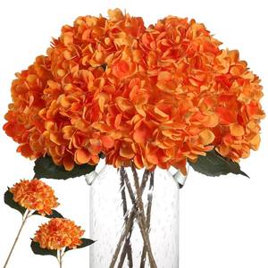 lot 322 image: Kisflower Orange Hydrangea Artificial Flowers - 6pcs Faux Hydrangea Flowers, Fake Flowers for Table Centerpiece, Silk Hydrangea Flowers with Stems for Home Wedding Party Decor - Retail $20