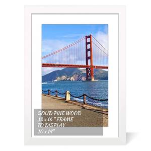 lot 348 image: POUYCIW 12x16 inch Wood Picture Frame for Wall Hanging Square Photo Frames with Mats 10x14 inch Pictures for Baby Scan,Poster,Decoration,Anniversary,Wedding,Christmas,Diamond Painting(White) - Retail $20