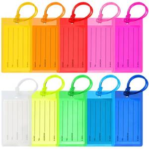 lot 352 image: 10 Pack Luggage Tags for Suitcases, Airplane Travel Essentials for Flying, International Travel Must Haves, and Luggage Accessories by Sodsay - Retail $7
