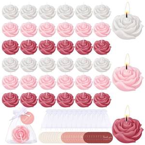 lot 361 image: Treela 50 Set Flower Candles Wedding Favor for Guests Mini Dusty Pink Rose Shaped Tealight Candles for Return Gift Wedding Birthday Bridal Shower Housewarming Party - Retail $40