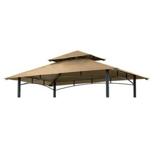 lot 362 image: Grill Gazebo Replacement Canopy Roof �� Hugline 5x8 Outdoor Grill Shelter Canopy Top Double Tiered BBQ Tent Cover Fit for Model L-GG001PST-F (Khaki) - Retail $36