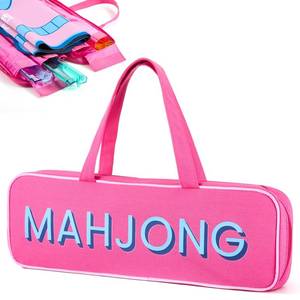 lot 364 image: Cosblank Canvas Mahjong Rack Bag for Racks and Mat Empty Mahjong Rack Storage Bag with Handle Zipper and 4 Separate Compartments for Gifts Accessories Tile Game Card Pushers(Rose Red) - Retail $24