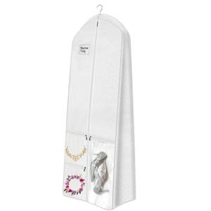 lot 366 image: 72 Wedding Dress Garment Bag with 10 Gusseted Dress Bags for Gowns Long 4 Pockets Dress Cover for Women, White - Retail $15