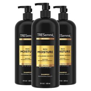 lot 367 image: TRESemm� Rich Moisture Hydrating Shampoo 3 Count for Dry Hair Formulated With Pro Style Technology 28 Fl Oz - Retail $16