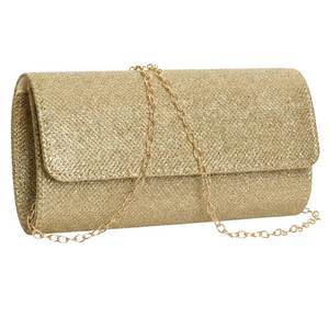 lot 388 image: Nfvjfxz 1Pcs Evening Bag Clutch Purse for Women Envelope Evening Handbag with Detachable Chain Clutch Purse for Wedding Party Formal Occasions (Gold) - Retail $10