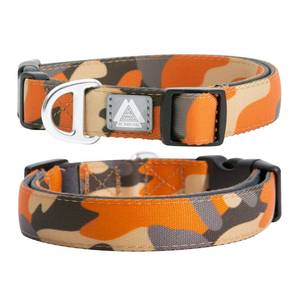 lot 414 image: JC HOUSE Soft Padded Dog Collar, Neck 12����-20����, Adjustable Heavy Duty Collar with 3M Reflective Logo for Medium, Large Dogs, Camo Orange, M - Retail $14