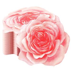lot 418 image: Yeaqee 200 Pcs Flower Shaped Napkins, 2 Ply Disposable Floral Paper Napkin with Pink Rose, 13 x 13 Spring Decorative Flower Tableware for Mothers Day Wedding Bridal Baby Shower Birthday Party Decor - Retail $18