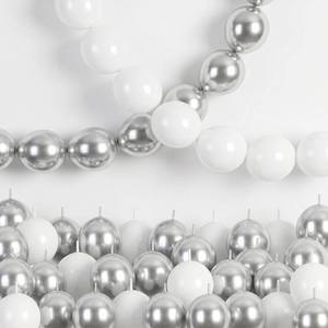 lot 436 image: White and Silver Linking Balloons, 100PCS 6 Inch Small Metal Silver Quick Link Balloons for Making Balloon Wall Heart Arch Tails Balloon for Wedding Birthday Baby Shower Graduation Party Decorations - Retail $14