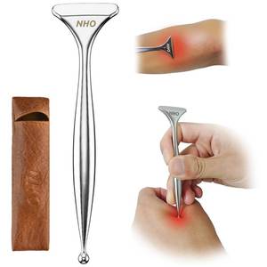 lot 448 image: NHO 2-in-1 Acupuncture Pen,Fascia Blaster for Pain Relief, Stainless Steel Gua Sha Scraper & Acupressure Massage Pen, Dual-Ended Fascia Release Tool for Muscle, Neck, Face, Plantar Fasciitis Relief - Retail $15