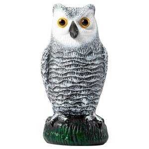 lot 451 image: Small OFFO Plastic Owl Scarecrow for Halloween Decorations Outdoor Garden, Yard, Pool Decoration, 8.3 in Height, Snow Owl - Retail $9