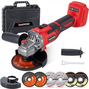 HAOYOO Cordless Angle Grinder 4-1/2 inch, Compatible with makata 18V Battery, Power Electric Angle Grinder Tool with Handle, Brushless Motor for Cutting, Grinding, Polishingï¼No Batteryï¼ - Retail: $60