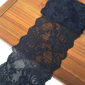 lot 497 image: LUMKET 6 Inches Wide Stretchy Lace Ribbon Elastic Trim Fabric with Floral Pattern for Bridal Wedding Decorations , Sewing DIY Making and DIY Crafts-5 Yards (8051 Black) - Retail $10
