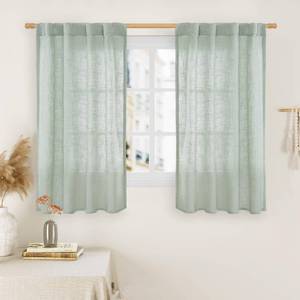 lot 504 image: LAMIT 54 Inch Semi Sheer Window Linen Curtains, Light Filtering Panels Back Tab and Rod Pocket Neutral Drapes for BedroomLiving Room, Light Sage, 2 Panels, 34 x 54 Inch - Retail $27