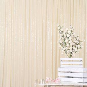 lot 514 image: ShinyBeauty 20ftx10ft Sequins Fabric Backdrop Curtain-Ivory Backdrop for Photoshoot Beige Glitter Backdrop for Parties Ivory White Photo Backdrop Wedding Decoration - Retail $92