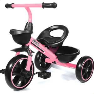 KRIDDO Tricycle for 2-5 Year Olds - Pink Toddler Trike With Gift for 24 Month to 4 Year Old Girls - Retail: $64