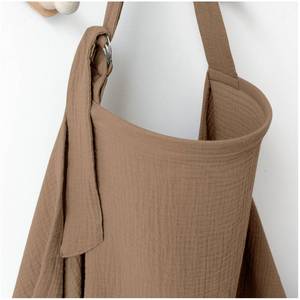 lot 15 image: MairMore Muslin Nursing Covers for Breastfeeding, Privacy Breast Feeding Cover with Arch Neckline for Mom and Baby, Breathable 100% Cotton Nursing Apron Multi-use Stroller Cover - Retail $14