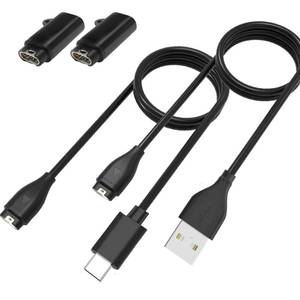 lot 26 image: LUCXXI 2 Pack for Garmin Watch Charger Cable for Fenix 55S5X66S6X77S8, Vivoactive 344S, Instinct, Forerunner 945, 3.3FT USB C and USB Charging Dock Cradle Data Cord with 2Pcs Adapter - Retail $7