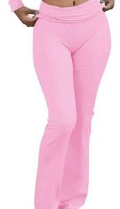 lot 51 image: Appears Pre Owned Large ZFLM Casual Workout High Waist Fold-Over Flared Leggings Pants Tracksuit Sets Streetwear - Retail $20