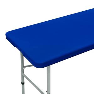 lot 52 image: NEWISHER Fitted Rectangle Tablecloth 42 x 72 Inch Elastic Spandex Polyester Table Cover Royal Blue Washable Table Top Cap Cover for Dining Picnic Camping Indoor and Outdoor - Retail $18