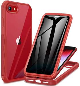 lot 64 image: CENHUFO Privacy Case for iPhone SE 2022 3rd  iPhone SE 2020 2nd  iPhone 87, Full Body Phone Cover with Built-in 9H Tempered Glass Privacy Screen Protector, Anti Peep Shockproof Bumper - Red - Retail $19