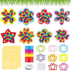 lot 67 image: Tumwisk Spring Suncatcher Kit - 16Sets Flower DIY Window Art, Spring Craft Suncatcher Kits Paper Crafts, Creative Activity for Home School Classroom Decorations - Retail $2,283