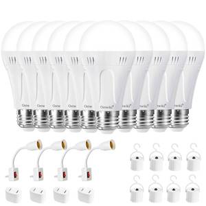 lot 74 image: Ostwiki Rechargeable Emergency Light Bulbs,10 Pack Battery Powered Light Bulb A19 E26 9W 6500K Daylight,Battery Backup Light Bulbs for Power Outage Hurricane Blizzard Outdoor Activities - Retail $60