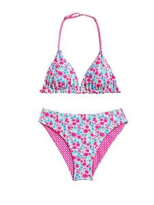 lot 87 image: RoseSeek Girls 2 Piece Swimsuits Floral Gingham Halter Triangle Wireless Bikini Bathing Suit Multicolor 12Y - Retail $10