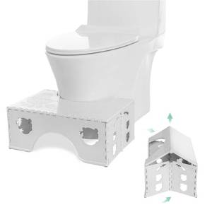lot 103 image: Foldable Toilet Stool, 7inches Healthy Bathroom Squatting Posture Poop Stool with Anti-Slip Feet, A Good Helper to Effective Relief of Constipation, Easy to Storage Toilet Squat Stool. - Retail $22