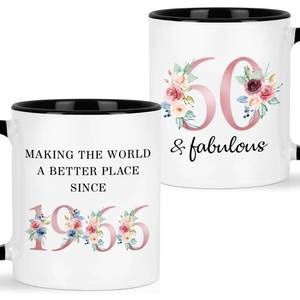 lot 110 image: Affordali Gifts For 60 Year Old Woman, 60 And Fabulous, 60th Birthday Coffee Mug, Funny 60th Bday Gifts For Women, Ideas For 60th Birthday, Meaningful 60th Birthday Gift, Gift For 60 Year Old Woman - Retail $15