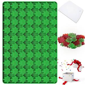 lot 119 image: Marijuana Cannabis Hemp Leaf Silicone Molds with 70 Cavities Shaped for Pot Chocolate Candy Gummy, with Baking Scraper - Retail $10