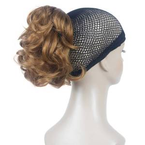 lot 123 image: Aimole 6 Short Curly Synthetic Ponytail Clip in Claw Extensions 80g with a jawclaw clip(27 Strawberry Blonde) - Retail $10