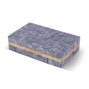 lot 125 image: Handicrafts Home Large Decorative Storage Box with Lid �� 8x5x2 Coffee Table Organizer, Keepsake- Decorative Boxes for Home Decor, Stylish Decorative Box for Office Decor- Brick - Grey - Retail $28