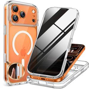 lot 130 image: Miracase Magnetic for iPhone 17 Pro Max Case with Privacy Screen Protector Compatible with MagSafe,Full Camera Protection and Full Body Shockproof Bumper 17 Pro Max Phone Cover 6.9, Clear - Retail $30