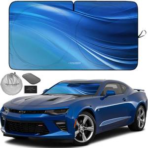 lot 149 image: Autoamerics 1-Piece Windshield Sun Shade - Ocean Wave Foldable Car Front Window Sunshade for Most Cars SUV Truck - Heat Blocker Visor Protector Blocks Max UV Rays and Keeps Your Vehicle Cool - Small - Retail $30