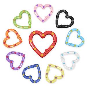 lot 160 image: 10PCS Keychain Clasp Set - 10 Colors for DIY Keychains Bag Charms Crafts Gifts Classroom Supplies (10 Colors Heart-Shaped) - Retail $5